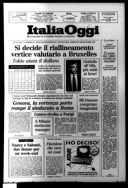 Italia oggi : quotidiano di economia finanza e politica